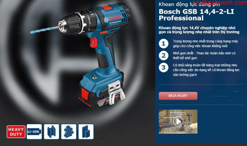 Máy Khoan Pin Vặn Vít Bosch GDR 1440-LI