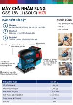 Thông số chi tiết và các đặc tính ưu việt của dòng máy chà nhám rung Bosch GSS 18v-LI