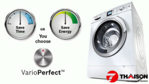 Tiết kiệm tối ưu thời gian và năng lượng với công nghệ VarioPerfect của máy giặt Bosch.